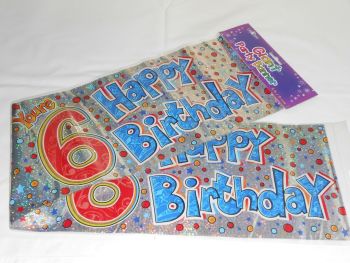 Giant 6 Today Birthday Banner Blue