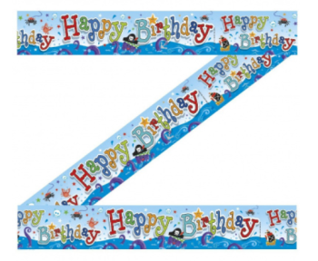 Happy Birthday Party Banner Pirate