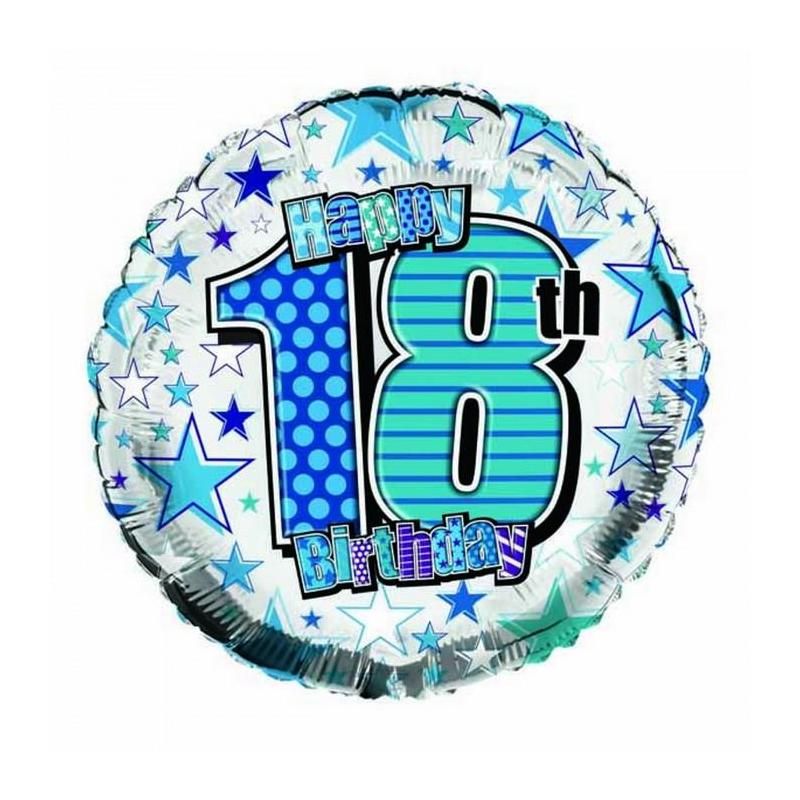 18th Foil Balloon Blue