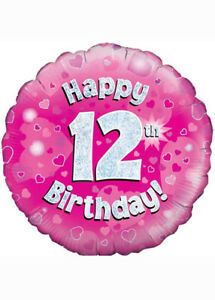  12th Foil Balloon Pink