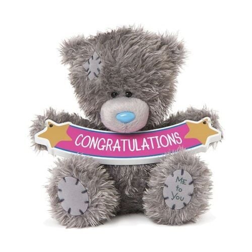 Me to You Tatty Teddy With Congratulations Banner Plush Toy 13cm
