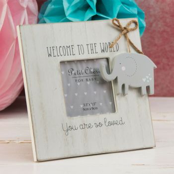 Petit Cheri 'Welcome to the World' 3.5 x 3.5" Photo Frame