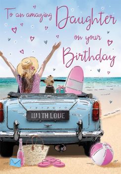To An Amazing Daughter On Your Birthday - Dog - Card