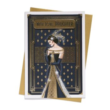 With Love, Daughter - Art Deco Birthday - Card