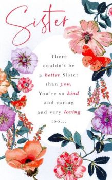  Sister Birthday Flowers - Card