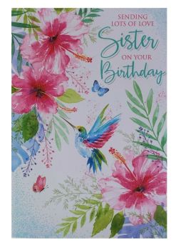 Sending Lots Of Love Sister On Your Birthday - Card