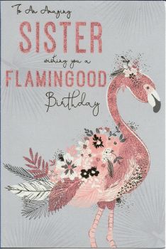  To An Amazing Sister Wishing You A Flamingood Birthday - Card