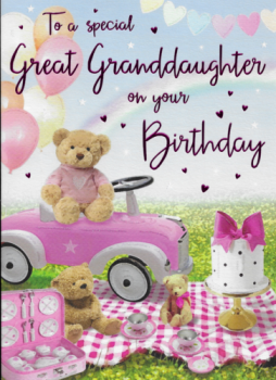 To A Special Great Granddaughter On Your Birthday - Teddy - Card