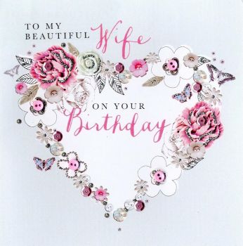 To My Beautiful Wife On Your Birthday - Card