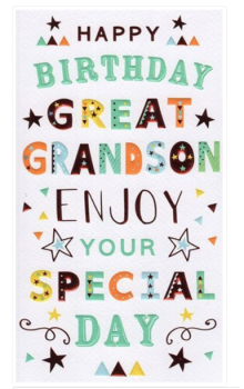 Happy Birthday Great Grandson Enjoy Your Special Day - Card