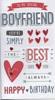 To My Special Boyfriend You're Simply The Best - Large Card