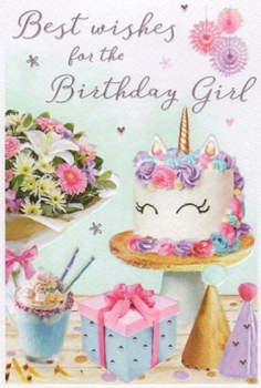Best Wishes For The Birthday Girl - Card