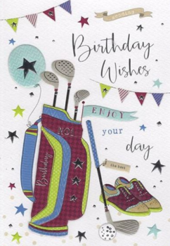 Birthday Wishes Enjoy Your Day - Golf - Card
