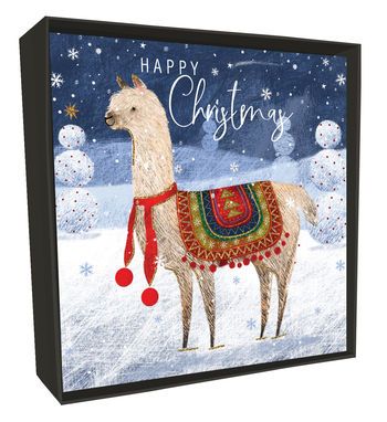 Luxury Happy Christmas Boxed Cards (6) - Llama
