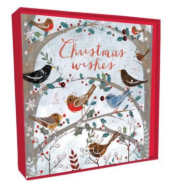 Hand Finished Christmas Wishes Boxed Cards (5) - Birds