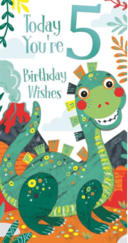  5 Today Birthday Wishes - Dino - Card