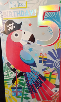  5 Today Birthday Wishes - Bird Pirate - Card