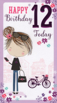   Happy Birthday 12 Today - Girls - Card