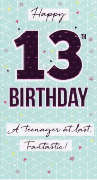  Happy 13th Birthday - Pink - Card