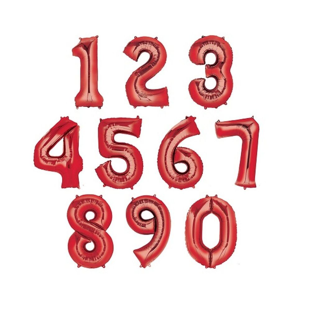 Red Jumbo Number Balloons
