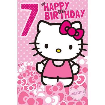  7 Happy Birthday - Hello Kitty - Card