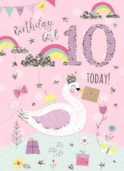 10 Today! Birthday Girl Swan