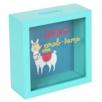  Turquoise Money Box 'Saving? - No Prob-Llama'. 