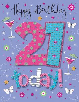    Handmade Happy Birthday 21 today! Birthday Card