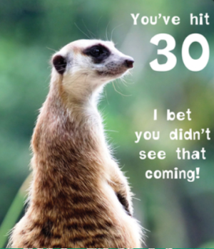 You've Hit 30 I bet you didn't see that coming! Funny Birthday Card
