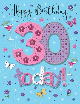 Handmade Happy Birthday 30 today! Birthday Card
