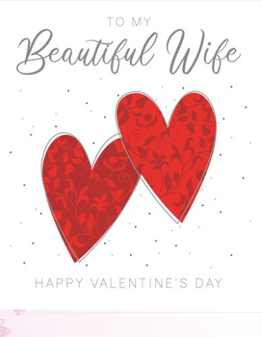 To My Beautiful Wife Happy Valentine's Day Card