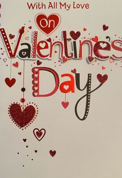 With All My Love On Valentine's Day - Handmade Card