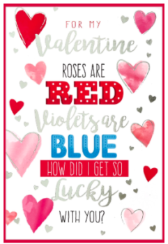 For My Valentine Roses Are Red, Violets Are Blue, How Did I Get So Lucky With You? - Card