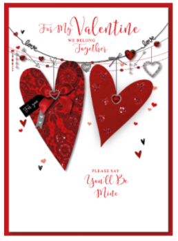 For My Valentine We Belong Together - Hearts - Card