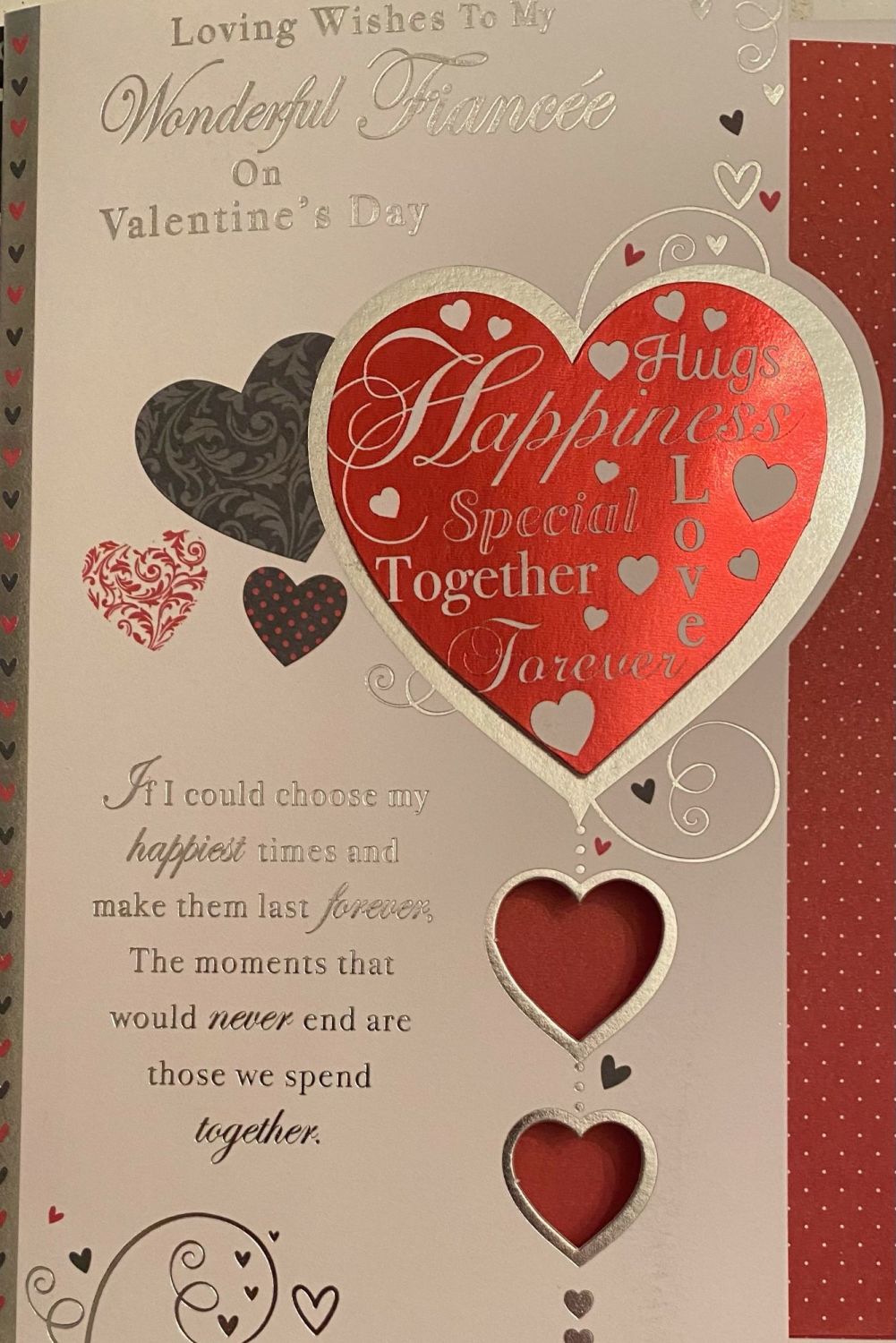 Loving Wishes To My Wonderful Fiancee On Valentine's Day - Card