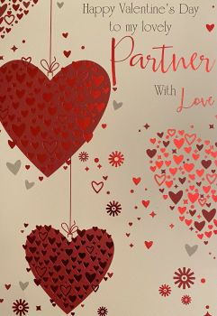 Happy Valentine's Day To My Lovely Partner With Love - Card