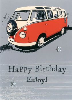 Happy Birthday Enjoy!  Camper - Card