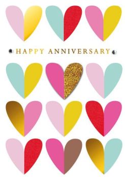 Happy Anniversary - Hearts - Card