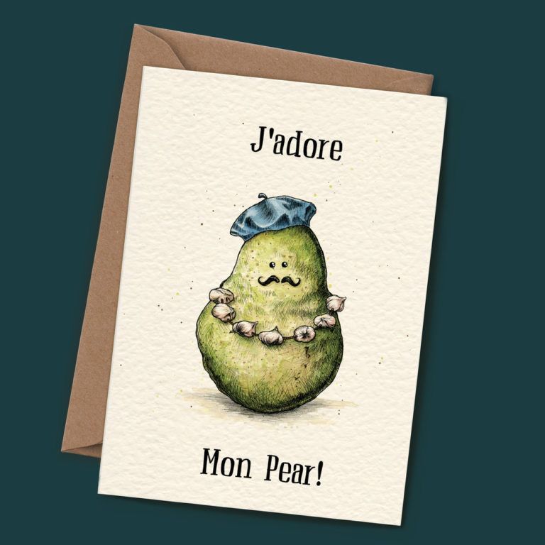   J’adore Mon Pear - Blank Card