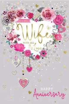 To My Wife With All My Love Happy Anniversary - Card