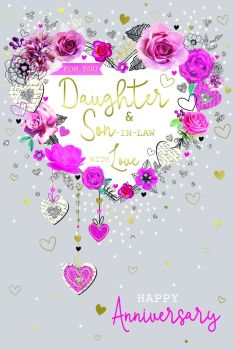 For You Daughter & Son In Law With Love Happy Anniversary - Card