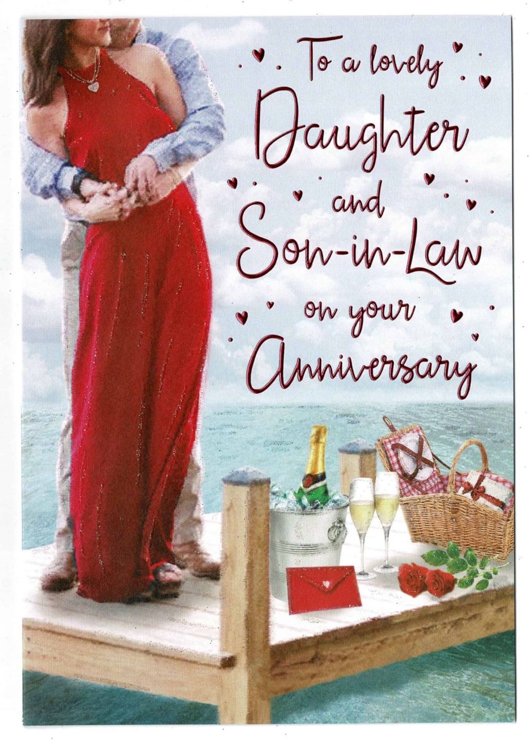 To A Lovely Daughter & Son In Law On Your Anniversary - Card