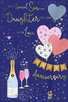 To A Special Son And Daughter In Law With Love Happy Anniversary - Card