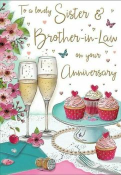 To A Lovely Sister & Brother In Law On Your Anniversary - Card