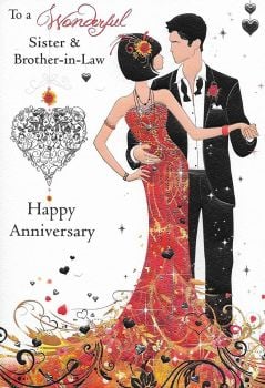 To A Wonderful Sister & Brother In Law Happy Anniversary - Card