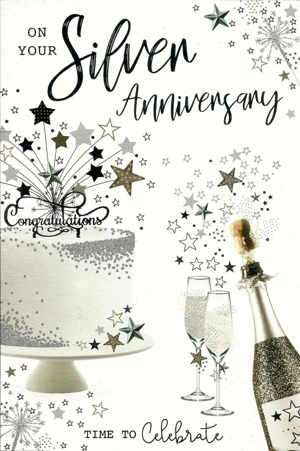             On Your Silver Anniversary Time To Celebrate - Card