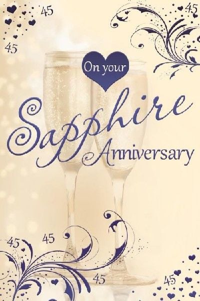    On Your Sapphire Anniversary 45 Years - Card