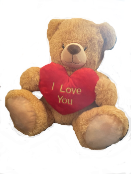           Large I Love You Teddy - Brown