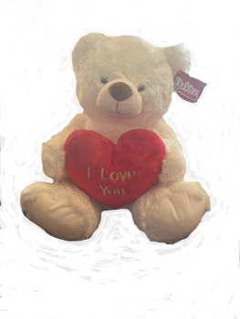  Large I Love You Teddy - White