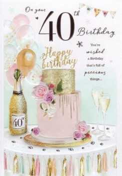           On Your 40th Birthday - Champagne Card